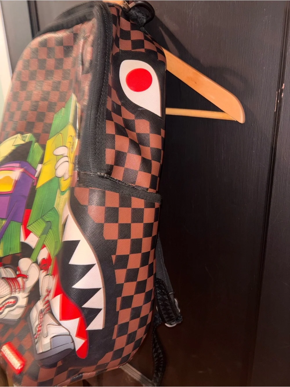 Sprayground Limited Edition Money Bear Shark Backpack Checkered